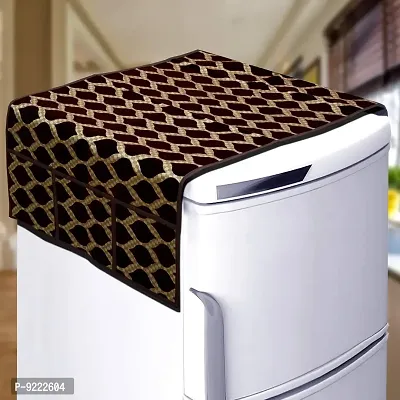 KANUSHI Industries? Fridge Cover for Top/Refrigerator Cover (Color:Brown)-thumb0