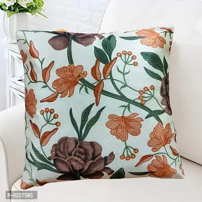 KANUSHI Industries? Reversible Decorative Cushion Covers Set of- 2 (24 X24 Inches)(CC-BROWN-ROSE-2PC-24X24)-thumb2