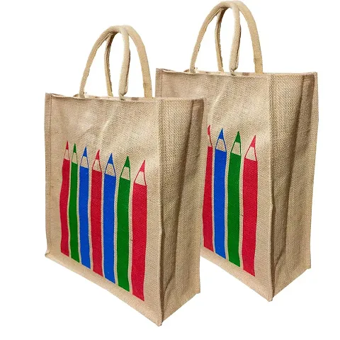 KANUSHI industries? Design Jute Bag Pack of 2 (Large Size)(JUTE-BAG-J-9-SIZE-L-2PC)