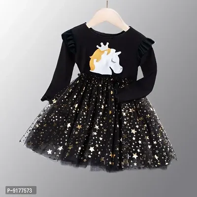 Classic Polycotton Embellished Frocks for Kids Girls
