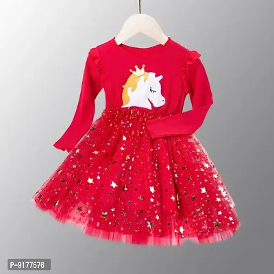 Classic Polycotton Embellished Frocks for Kids Girls-thumb0