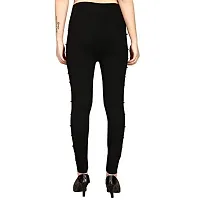 LX PRODUCTS Women's Polycotton Slim Fit Jeggings with Side Stone - Free Size- (26 inches to 32 inch Waist, Black)-thumb2