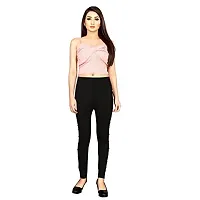 LX PRODUCTS Women's Polycotton Slim Fit Jeggings with Side Stone - Free Size- (26 inches to 32 inch Waist, Black)-thumb3