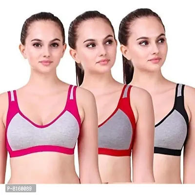 Women's Cotton Non-Padded Wire Free Full-Coverage Bra-Pack of 3(Multicolour_30_315)