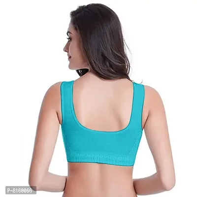 LX PRODUCTS Women's Cotton Non-Padded Wire Free Seamless Bra (Air braa-Pak3-12_Sky Blue, Black, Baby Pink_Free Size)-thumb2