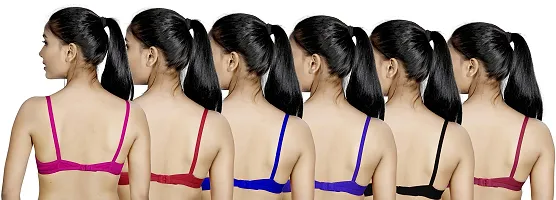 LX PRODUCTS Women's Full Coverage Non-Padded Minimiser T-Shirt Bra (Multicolour) Pack of 6 Pc-thumb1