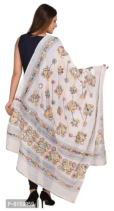 Laxmi hosiery Lx Product Women's Cotton Dupatta (White, Free size)-thumb3