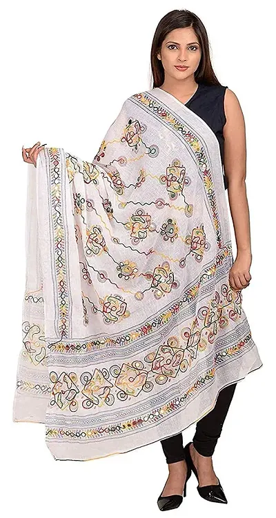 Women's Kutch Embroidery Dupattas Neck Scarf Fashionable Stole size- 2.25 meter