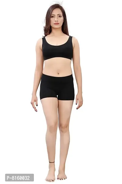 Buy LX PRODUCTS Pack of 2 Women's Clothing Lingerie Set Air Bra Non- Padded  with Boy Short Panty (Free Size :28 cm to 34 cm) (Free Size, Black) Online  In India At Discounted Prices