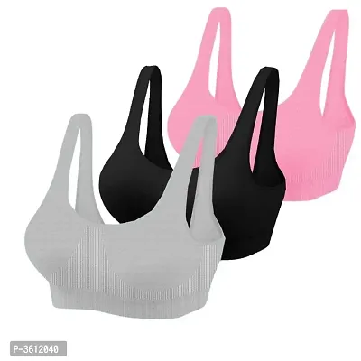 Buy Women's Cotton Spandex Sport Bras Combo Set of 3 Online In India At  Discounted Prices