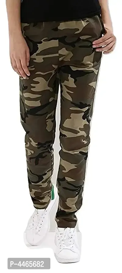 Army Leggings for Women, Army Track Lower for Sports Gym Athletic Training Workout - Green Camouflage Print ndash; Free Size 26 to 34 pack of 1