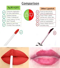 bq BLAQUE? Matte Liquid Lipstick Combo of 3 Lip Color 4ml each, Long Lasting  Waterproof - Ruby Red, Pinkish Peach, Brown-thumb1