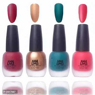 Premium Nail Polish Set, Combo of 4 Velvet Matte Nail Paint, 12 ml each bottle (MM#17)