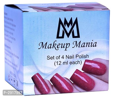 Premium Nail Polish Set, Combo of 4 Velvet Matte Nail Paint, 12 ml each bottle (MM#17)-thumb2