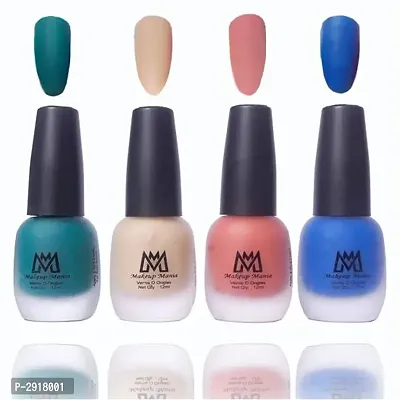 Premium Nail Polish Set, Combo of 4 Velvet Matte Nail Paint, 12 ml each bottle (MM#21)