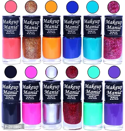 Super Glam Nail Paints Set of 12 Cool Shades, (Combo No.91)