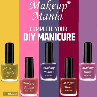 Makeup Mania Intense Shine Nail Polish Long Running, Non Toxic Latest Set of 12 Pcs  Grey, Nude, Pink, Brown, Blue, Pink-thumb3