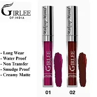 Makeup Mania Girlee Non Transfer Matte Liquid Lipstick (01 Dark Magenta, 02 Mahogany Maroon)-thumb1