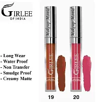Makeup Mania Girlee Non Transfer Matte Liquid Lipstick (19 Nude Brown, 20 Baby Pinkish)-thumb1