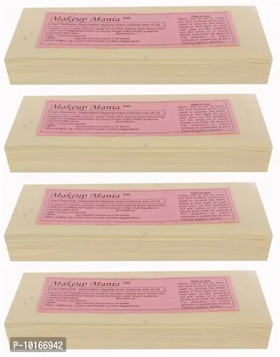 Makeup Mania 280 Pcs Large Waxing Strips, Non-Woven Hair Removal Plain Waxing Strips - Ivory 280 Pcs