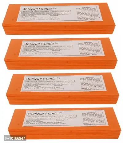 Makeup Mania 280 Pcs Large Waxing Strips, Non-Woven Hair Removal Plain Waxing Strips - Orange 280 Pcs