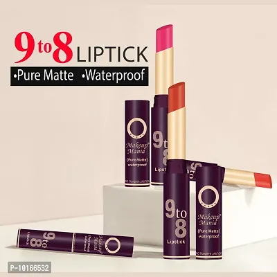 Makeup Mania Pure Matte 9 to 8 Long Stay Waterproof Lipstick Shade # 31-thumb3