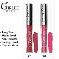 Makeup Mania Girlee Non Transfer Matte Liquid Lipstick (25 Tulip Pink, 26 Sunset Pink)-thumb1