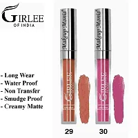 Makeup Mania Girlee Non Transfer Matte Liquid Lipstick (29 Beige Brown, 30 Lemonade Pink)-thumb1