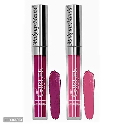 Makeup Mania Girlee Non Transfer Matte Liquid Lipstick (33 Magenta Purple, 34 Hairbow Pink)-thumb0