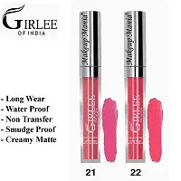 Makeup Mania Girlee Non Transfer Matte Liquid Lipstick (21 Blush Pink, 22 Taffy Pink)-thumb1