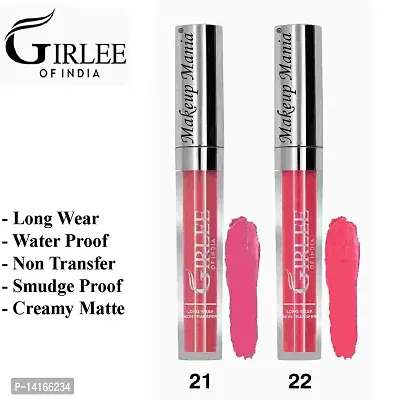 Makeup Mania Girlee Non Transfer Matte Liquid Lipstick (21 Blush Pink, 22 Taffy Pink)-thumb2