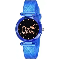 Stylish Blue Synthetic Leather Analog Watch For Women-thumb1