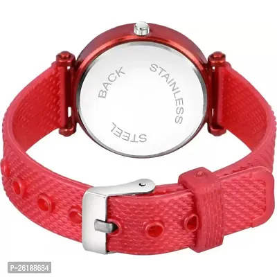 Stylish Red Synthetic Leather Analog Watch For Women-thumb4