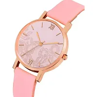 Stylish Pink Synthetic Leather Analog Watch For Women-thumb2