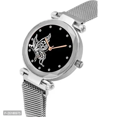 Stylish Silver Synthetic Leather Analog Watch For Women-thumb3