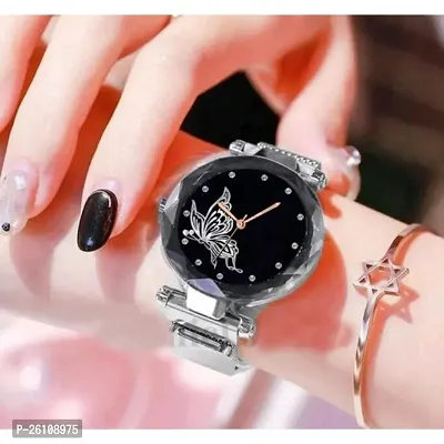 Stylish Silver Synthetic Leather Analog Watch For Women-thumb0