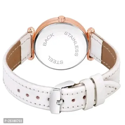 Stylish White Synthetic Leather Analog Watch For Women-thumb3