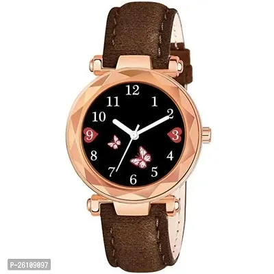 Stylish Brown Synthetic Leather Analog Watch For Women-thumb0