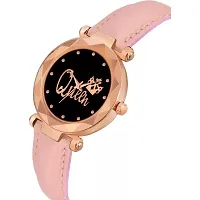 Medboo Queen Dial Pink Leather Belt Girls  QCL203-PINK  Watchnbsp;-thumb2