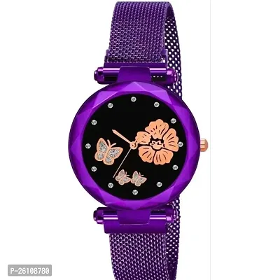 Stylish Purple Synthetic Leather Analog Watch For Women-thumb2