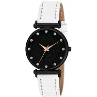 Stylish White Synthetic Leather Analog Watch For Women-thumb1