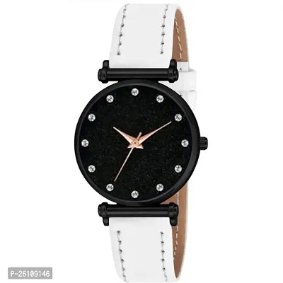 Stylish White Synthetic Leather Analog Watch For Women-thumb2