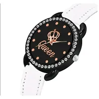 Stylish White Synthetic Leather Analog Watch For Women-thumb1