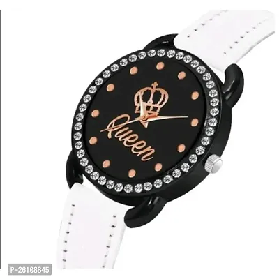 Stylish White Synthetic Leather Analog Watch For Women-thumb2