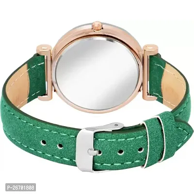 Medboo Flower Designer Dial  Stylish Green Belt Wrist Women Watch-thumb4