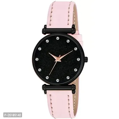 Stylish Pink Synthetic Leather Analog Watch For Women-thumb2