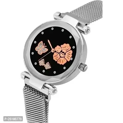 Stylish Silver Synthetic Leather Analog Watch For Women-thumb3
