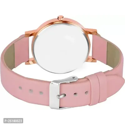 Stylish Pink Synthetic Leather Analog Watch For Women-thumb4