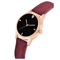 Stylish Red Synthetic Leather Analog Watch For Women-thumb2