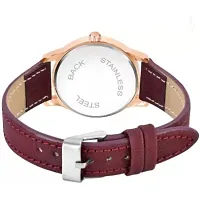 Stylish Red Synthetic Leather Analog Watch For Women-thumb3